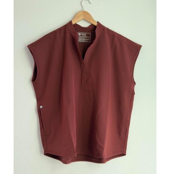 Figs Rafaela Oversized Scrub Top in Walnut, Size Large - Picture 7 of 10